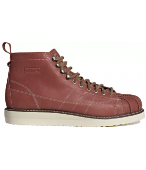 Зимние кроссовки Adidas Superstar высокие коричневые